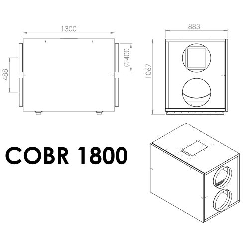 Vzduchotechnická jednotka na rotačnom výmenníku COBR-1800/400