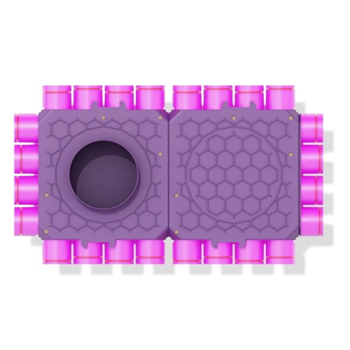Dvojitý modulárny box uzavretý 200mm, 24x75mm + modulárne tesnenia 2kpl + tesnenia fi 75 24ks + spojovací materiál silný 24ks