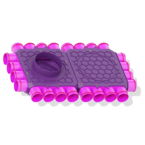 Dvojitý modulárny box uzavretý 200mm, 24x75mm + modulárne tesnenia 2kpl + tesnenia fi 75 24ks + spojovací materiál silný 24ks